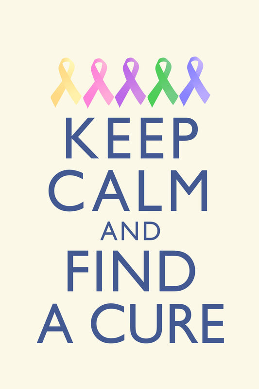 Keep Calm and Find a Cure | Breast Cancer Awareness Motivational Poster
