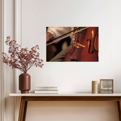 Cellist Playing Cello Close-Up | Classical Music Photography | Musician Wall Art Poster - Music Poster
