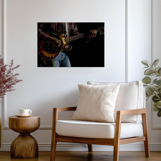Blues Musician Playing Electric Guitar | Live Music Photography | Guitarist Wall Art Poster - Music Poster
