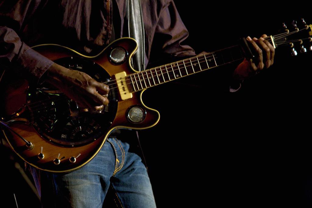 Blues Musician Playing Electric Guitar | Live Music Photography | Guitarist Wall Art Poster - Music Poster