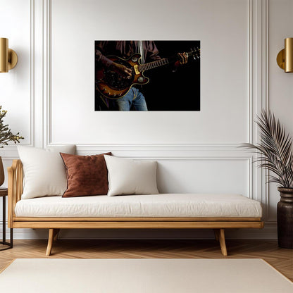 Blues Musician Playing Electric Guitar | Live Music Photography | Guitarist Wall Art Poster - Music Poster
