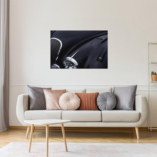 Black Jaguar Sports Car Poster | Vintage Automobile Photography | Luxury Car Wall Art
