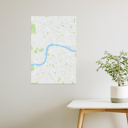 London Map | Minimalist Street Plan with River Thames Poster