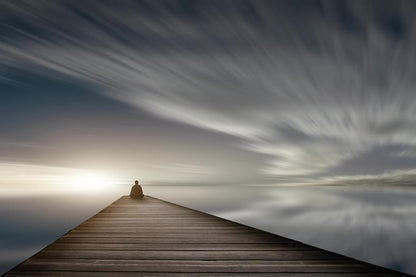 Time and Motion | Peaceful Dock Photograph Motivational Poster