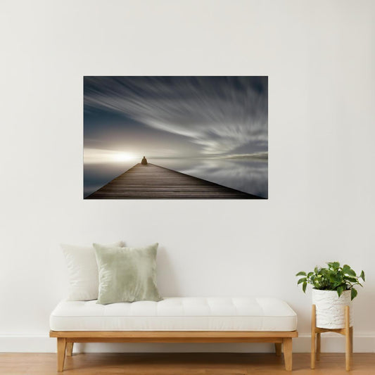 Time and Motion | Peaceful Dock Photograph Motivational Poster