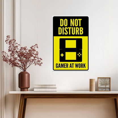 "Do Not Disturb Gamer At Work" | Funny Gaming Sign | Video Game Room Poster - Video Games Poster