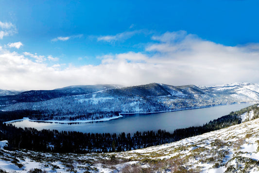 Donner Lake Winter Snow Poster | Tahoe Mountain Photography | Landscape Wall Art