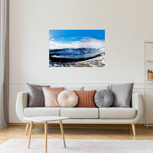 Donner Lake Winter Snow Poster | Tahoe Mountain Photography | Landscape Wall Art