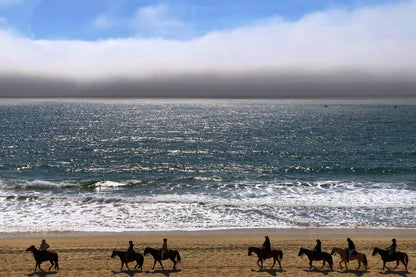 Horseback Rider on Beach Poster | Half Moon Bay California Photography | Coastal Wall Art