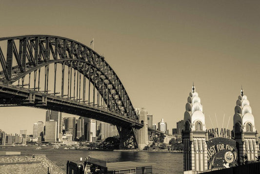 Sydney Harbour Bridge | Black and White Photography | Australia Landmark Poster - Vintage & Retro Poster