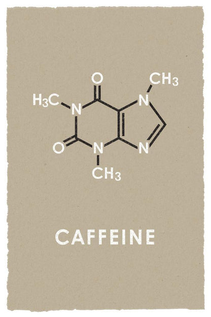 Coffee Chemistry Caffeine Molecule | Brown Minimalist Science Print | Funny Poster for Scientists - Type & Quotes Poster