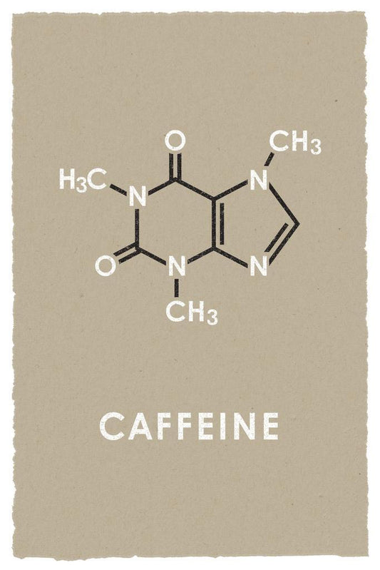 Coffee Chemistry Caffeine Molecule | Brown Minimalist Science Print | Funny Poster for Scientists - Type & Quotes Poster