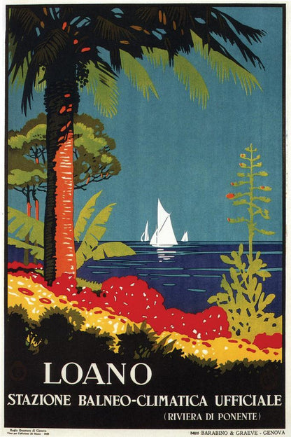Loano, Italy | Vintage Travel Poster | Retro Italian Riviera Art - Vintage & Retro Poster