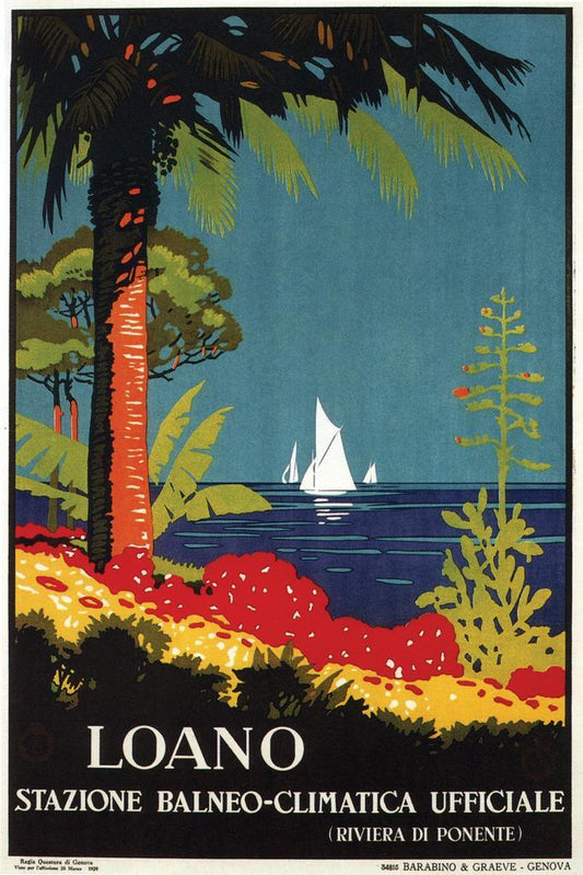 Loano, Italy | Vintage Travel Poster | Retro Italian Riviera Art - Vintage & Retro Poster