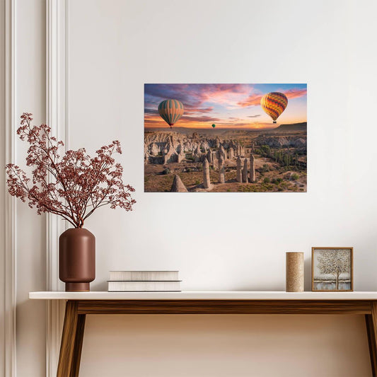 Hot Air Balloons Over Cappadocia Turkey | Landscape Photography | Travel Poster - Photography Poster