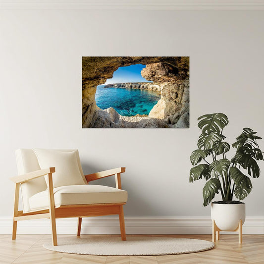 Ayia Napa Sea Caves Poster | Cyprus Coastal Landscape Photography | Seascape Wall Art