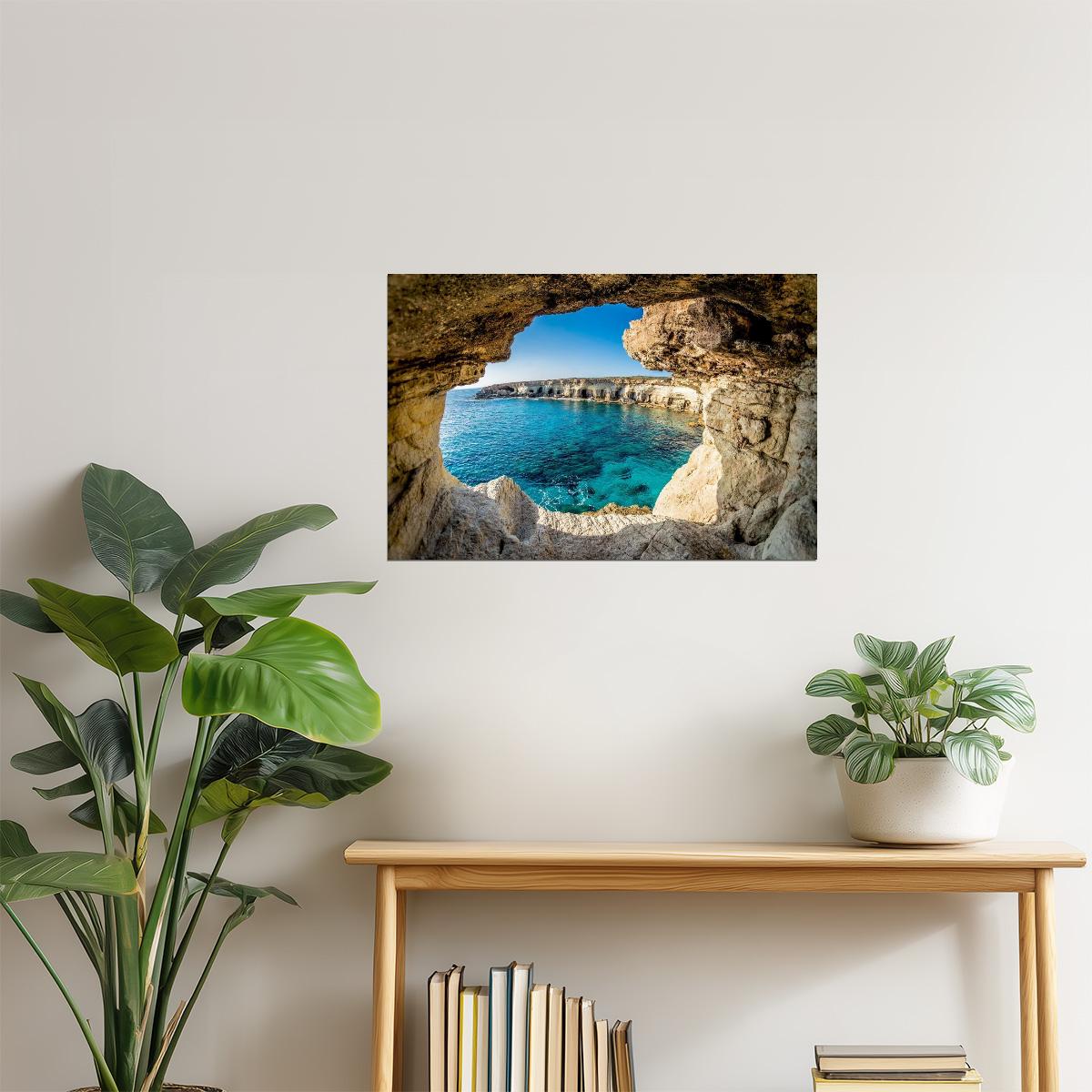 Ayia Napa Sea Caves Poster | Cyprus Coastal Landscape Photography | Seascape Wall Art