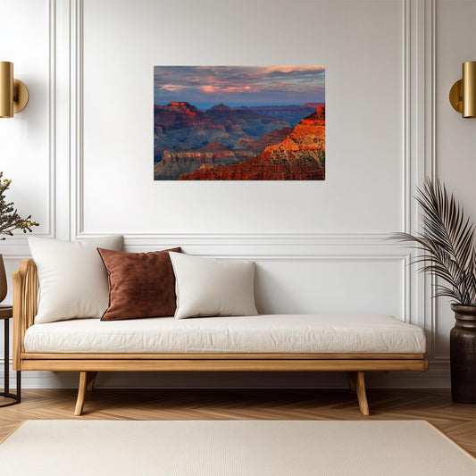 Sunset at Mather Point Grand Canyon | National Park Photography | Arizona Landscape Poster - Photography Poster