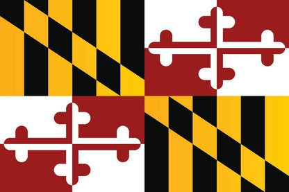Maryland State Flag Poster | Heraldic Banner Wall Art | Geometric State Pride Decor - Graphic & Art Poster