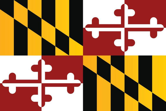 Maryland State Flag Poster | Heraldic Banner Wall Art | Geometric State Pride Decor - Graphic & Art Poster