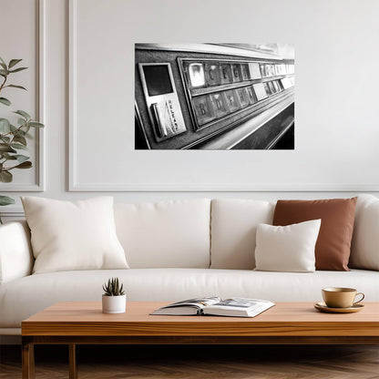Vintage Jukebox Selection Keys | Black and White Photography | Retro Music Poster - Vintage & Retro Poster