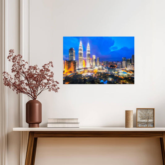Kuala Lumpur Urban Skyline at Sunset | Malaysia Cityscape Photography | Travel Poster - Photography Poster