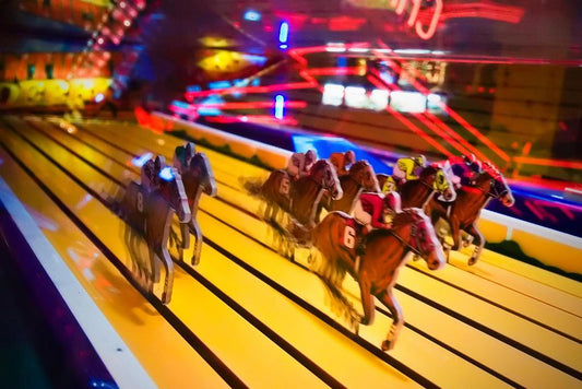 Vintage Horse Race Arcade Game | Retro Amusement Park Photography | Game Room Decor Poster - Sports Poster