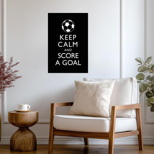 Keep Calm and Score A Goal | Soccer Motivation Poster | Sports Typography Art - Sports Poster