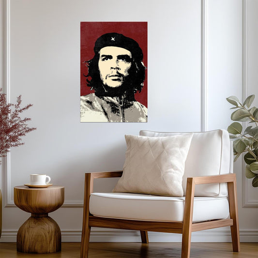 Che Guevara Pop Art Portrait | Stylized Revolutionary Art | Red and Black Graphic Poster - Graphic & Art Poster