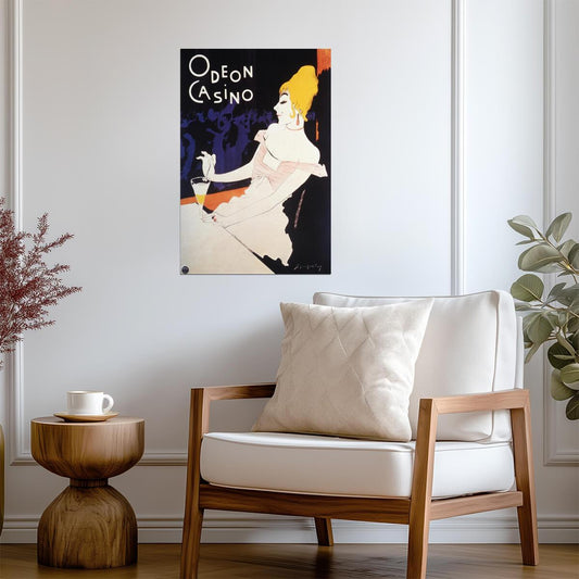 Odeon Casino | Vintage French Advertising Poster | Art Nouveau Style - Vintage & Retro Poster