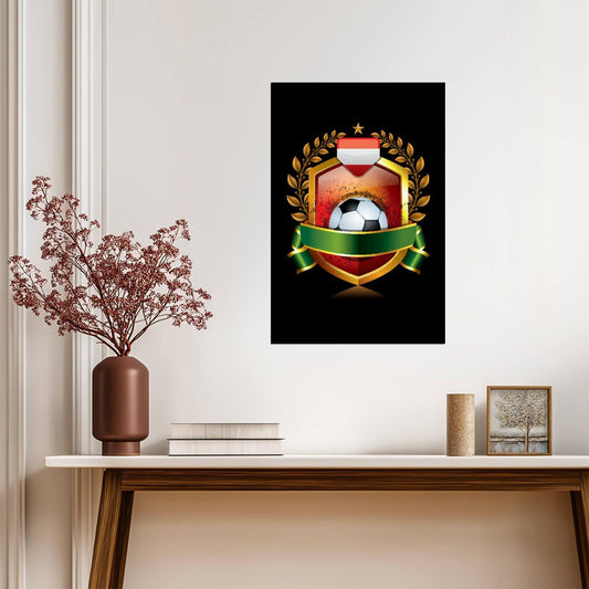 Austria National Soccer Team | Retro Sports Poster | Football Emblem Art