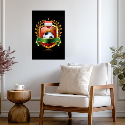 Austria National Soccer Team | Retro Sports Poster | Football Emblem Art