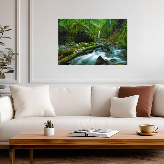 Mossy Grotto Falls in Columbia River Gorge | Oregon Nature Photography | Waterfall Poster - Photography Poster