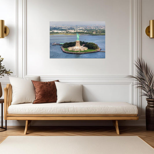 Aerial View of the Statue of Liberty | New York City Photography | Landmark Poster - Photography Poster