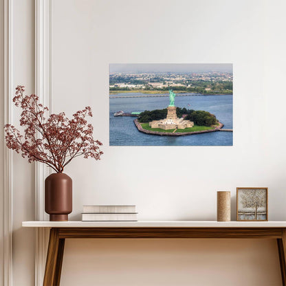 Aerial View of the Statue of Liberty | New York City Photography | Landmark Poster - Photography Poster
