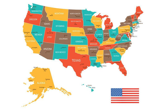 USA Map | Colorful Classroom Map of the United States Poster
