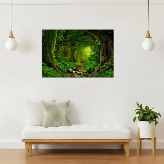 Tropical Jungle Footpath Poster | Rainforest Photography | Nature Trail Wall Art