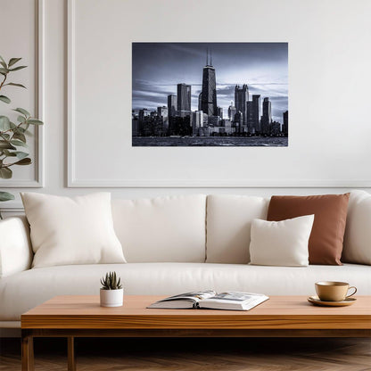 Chicago City Skyline Photo | Black and White Architecture | Urban Landscape Poster - Photography Poster