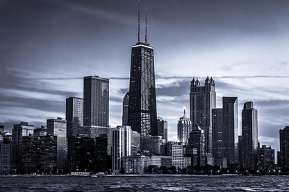 Chicago City Skyline Photo | Black and White Architecture | Urban Landscape Poster - Photography Poster
