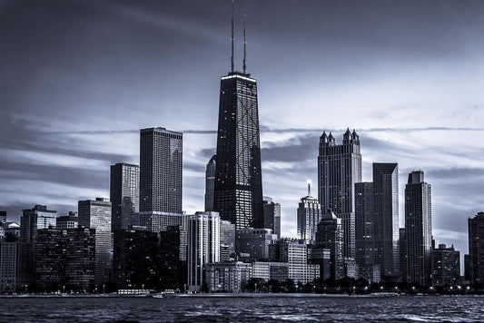 Chicago City Skyline Photo | Black and White Architecture | Urban Landscape Poster - Photography Poster