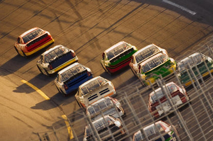 Stock Car Race on a Turn Poster | Racing Photography | Motorsports Wall Art
