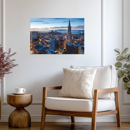 San Francisco California Skyline at Sunset | Cityscape Photography | Urban Wall Art Poster - Photography Poster