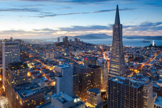 San Francisco California Skyline at Sunset | Cityscape Photography | Urban Wall Art Poster - Photography Poster