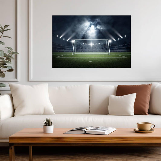 Soccer Stadium at Night | Sports Poster | Football Photography Wall Art