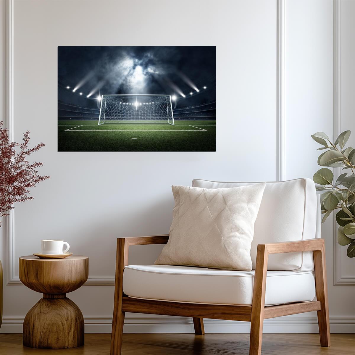 Soccer Stadium at Night | Sports Poster | Football Photography Wall Art