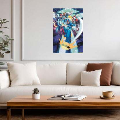 Mega Man X | Retro SNES Video Game Poster | Gamer Room Wall Art - Video Games Poster