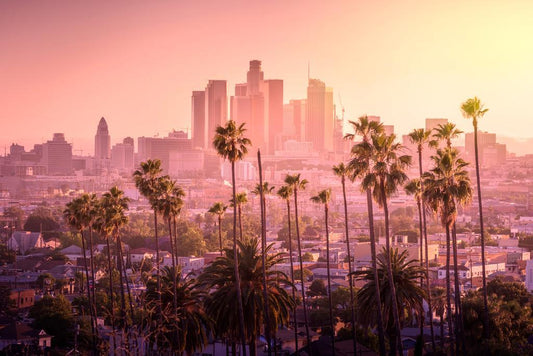 Los Angeles Skyline Sunset Poster | California Photography | Cityscape Wall Art