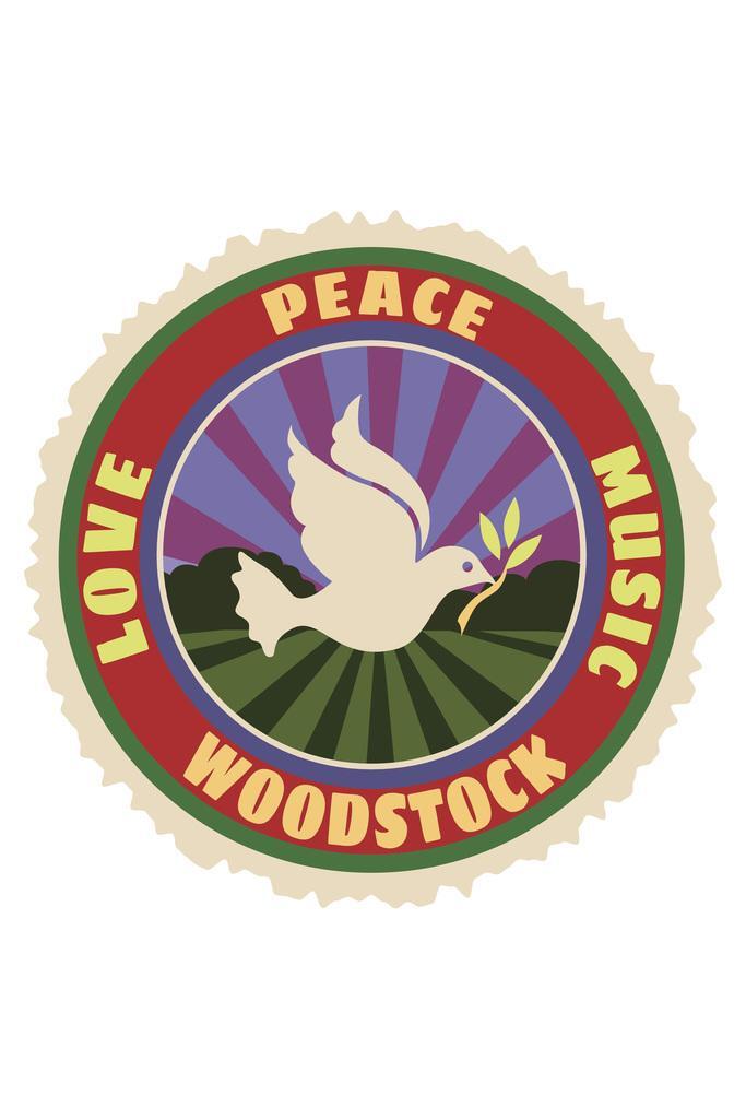 Vintage Woodstock Luggage Label | Love Peace Music Festival Art | 60s Hippie Style Poster - Music Poster