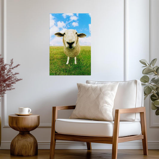 Close Up of a Sheep Photo | Farm Animal Portrait | Rural Photography Poster - Photography Poster