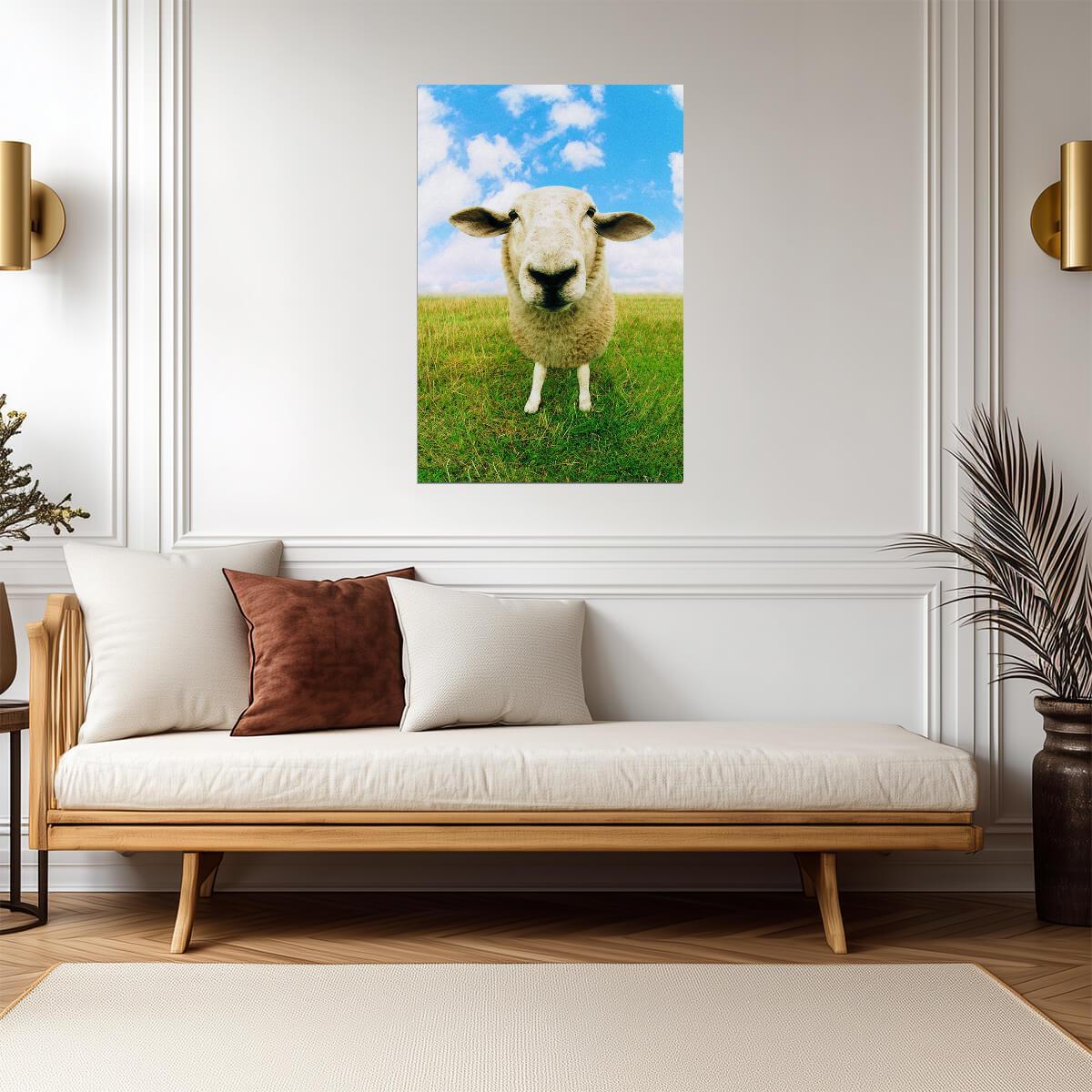 Close Up of a Sheep Photo | Farm Animal Portrait | Rural Photography Poster - Photography Poster